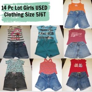 14 Pcs Girls Clothing - Shorts/Shirts -Size 5/6T